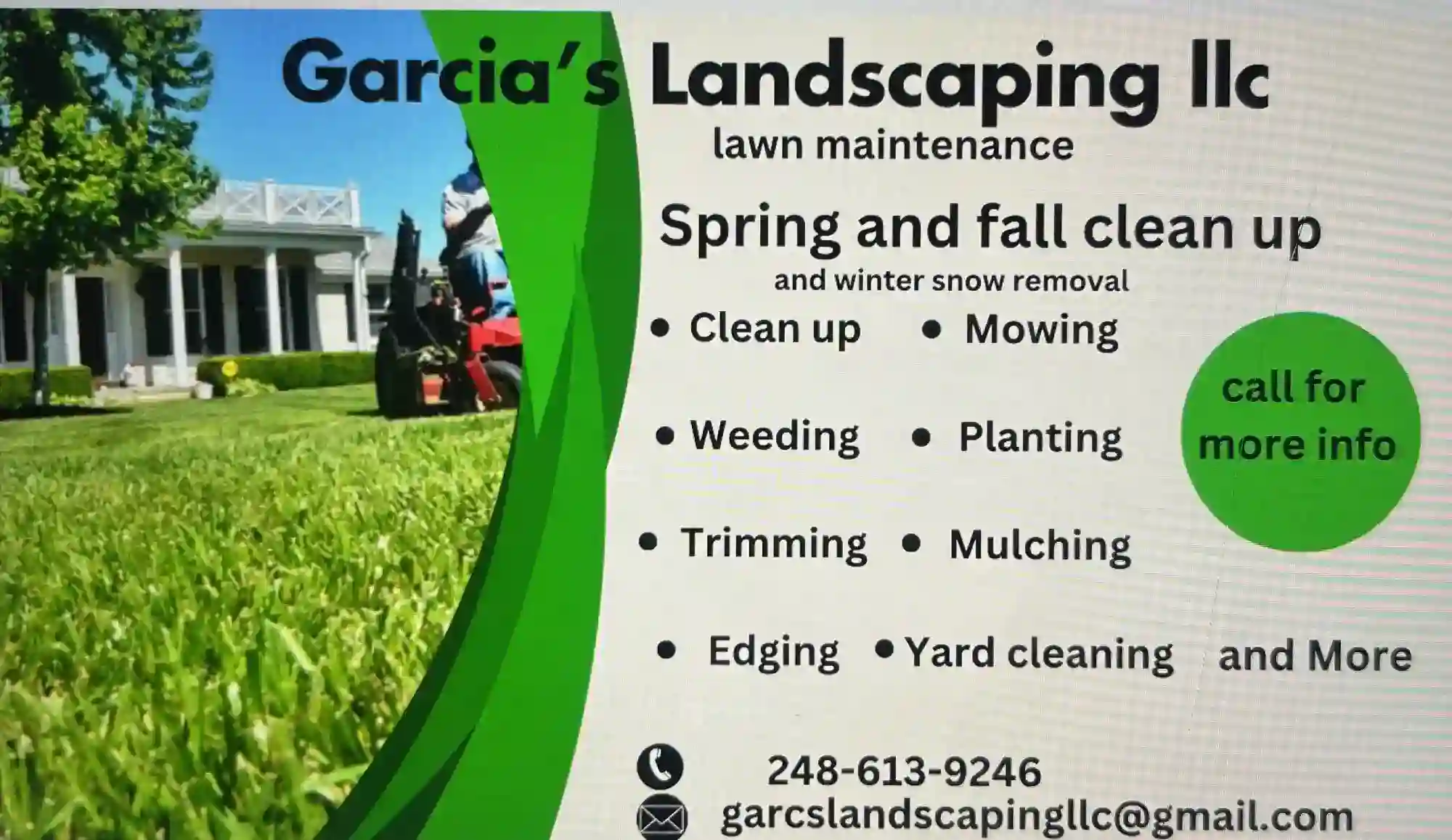 Garcia's Landscaping LLC - Business Card